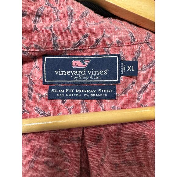 Vineyard Vines Slim Fit Murray Button Front Fish Shirt XL - Picture 5 of 5